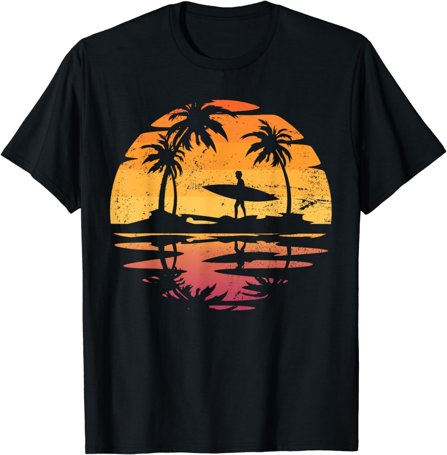 Ocean Surf Surfer Tropical Sunset Surfboard Sea Surfing T-Shirt ...
