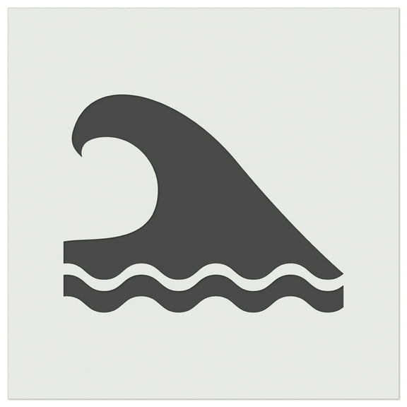 Ocean Surf Wave Beach DIY Cookie Wall Craft Stencil - 9.0 Inch