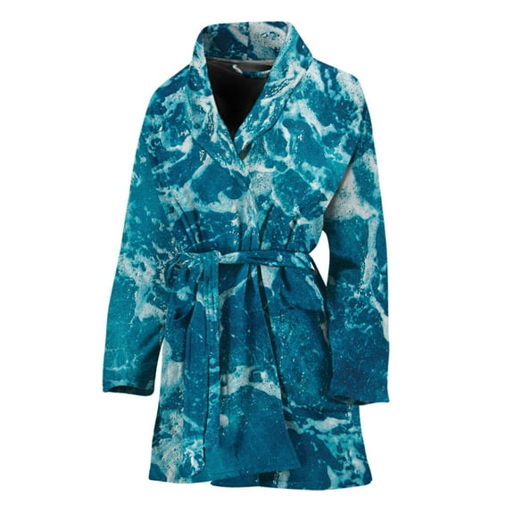 Ocean Surface Women Bathrobe One Size Univeral Fits, Ocean Fashion Lightweight Plush Fleece Long Robe For Women