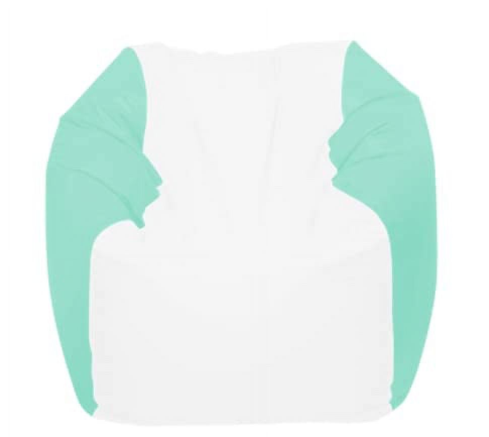 OceanTamer Medium Round Marine Bean Bag White/Seafoam