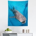 thumbnail image 1 of Ocean Tapestry, Whale Shark Swimming Predators Hunter Clear Water Under the Sea Picture Print, Fabric Wall Hanging Decor for Bedroom Living Room Dorm, 5 Sizes, Dimgray Blue, by Ambesonne, 1 of 1