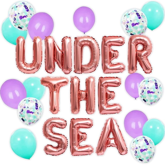 Ocean Theme Alphabet Sequin Balloon Decoration Set