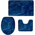 thumbnail image 1 of Ocean Theme Bath Rug for Bathroom Sets 3 Piece Blue Toiletry Lid Contour Rug for Toilet Cover and Rug Set Home Decoration Access, 1 of 5