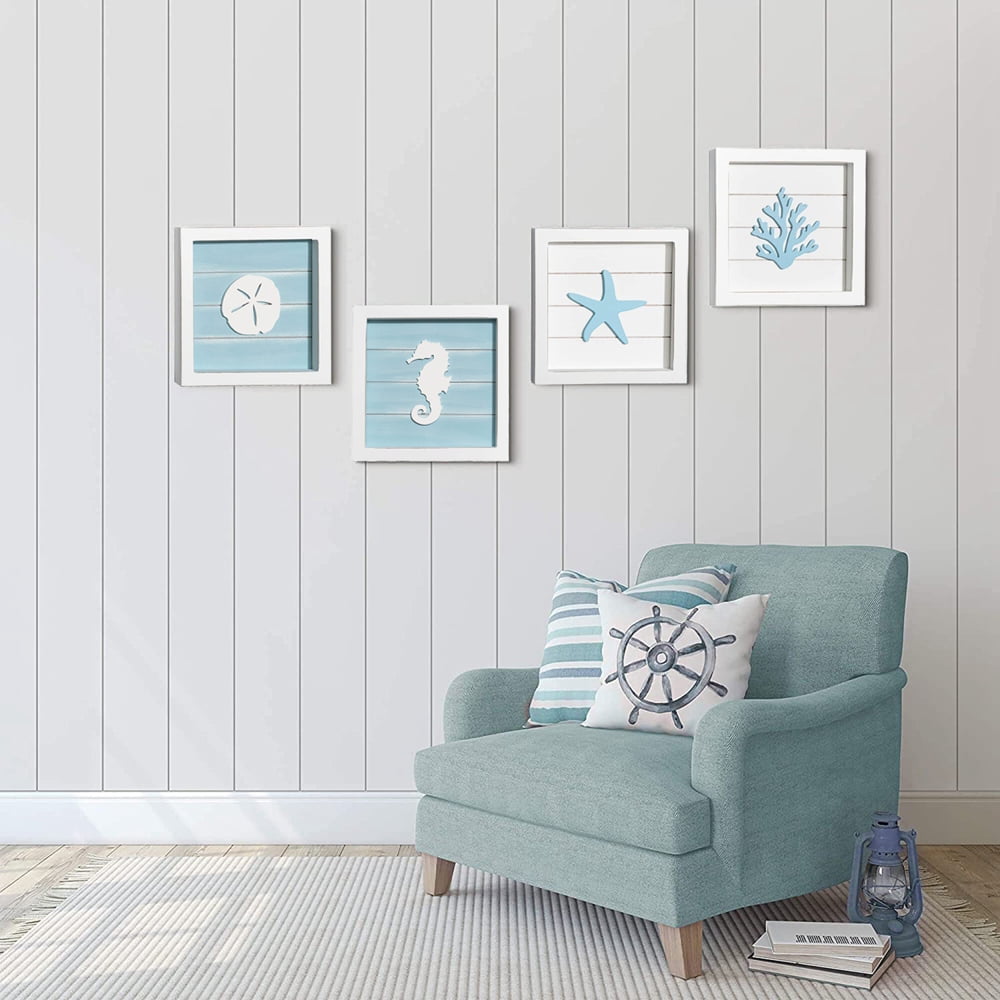 Ocean Theme Beach Wall Decor (1Pack) Coastal 3D Wall Art with Starfish ...