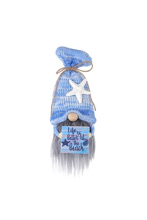 Ocean Theme Coastal Gnomes Plush with Starfish Beach Theme Sign Summer Gnomes Plushie Ornaments Tomte Elf Fall Thanksgiving Christmas Decorations Gifts Gnomes