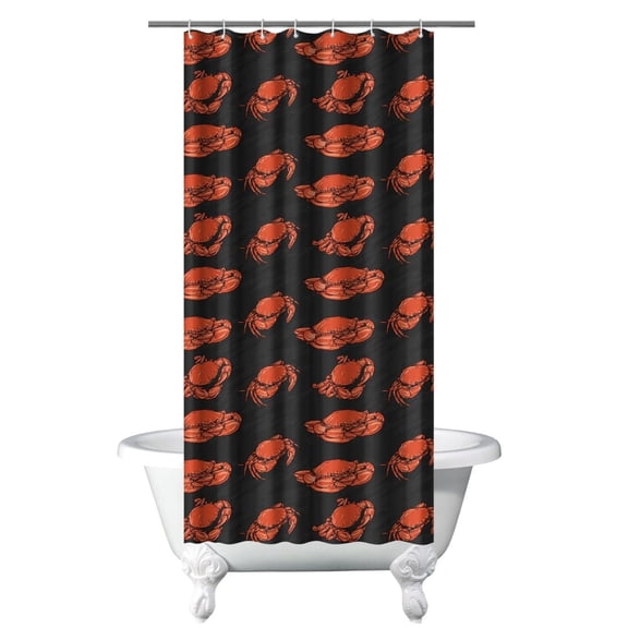 Ocean Theme Crab Shower Curtain Liner - Marine Life Water Resistant Fabric, Washable Bathroom Decor with Tropical Style,36x72in