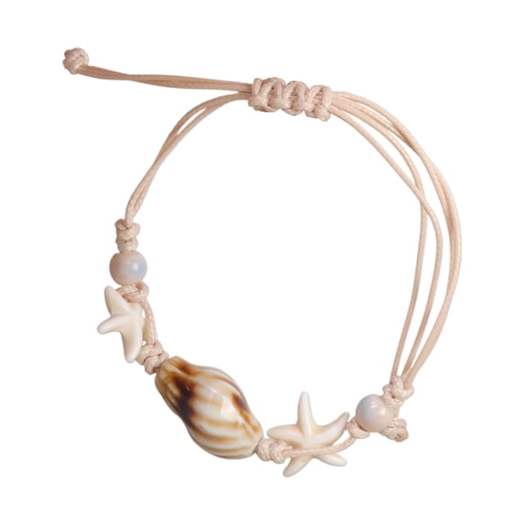 Ocean Theme Handmade Ceramic Shell Resin Braided Cord Jewelry For Daily Wear