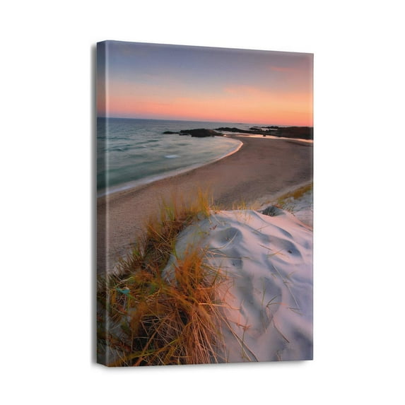 Ocean Theme Home Décor 12''x16'' Beach Pictures Wall Art, Framed Canvas for Bathroom, Bedroom, Kitchen, Modern Seacoast Coastal Decorations