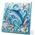 thumbnail image 1 of Ocean Theme Pearl Art DIY Kit,Blue Ringed Octopus 3D Diamond Painting Crafts For Adults,DIY Pearl Mosaic Wall Art Set With Rhinestones,Coastal Home Decor Gift For Beginners, 1 of 6