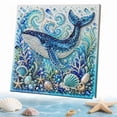 thumbnail image 1 of Ocean Theme Pearl Art DIY Kit,Blue Ringed Octopus 3D Diamond Painting Crafts For Adults,DIY Pearl Mosaic Wall Art Set With Rhinestones,Coastal Home Decor Gift For Beginners A4, 1 of 7