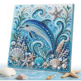 thumbnail image 1 of Ocean Theme Pearl Art DIY Kit,Blue Ringed Octopus 3D Diamond Painting Crafts,DIY Pearl Mosaic Wall Art Set With Rhinestones And Beads,Coastal Home Decor Gift For Adults Beginners A1, 1 of 7