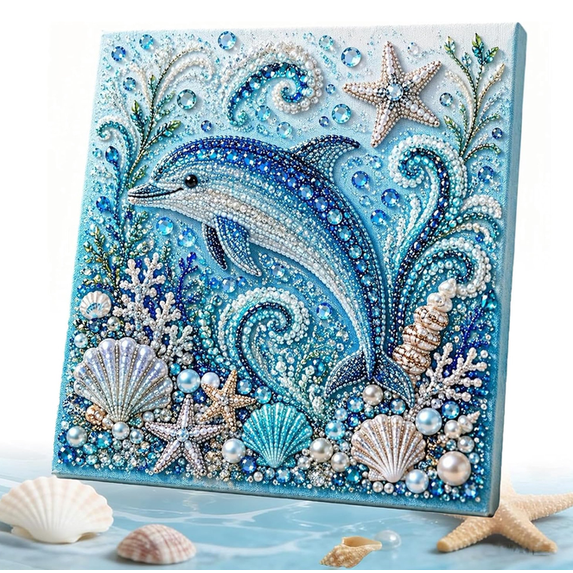 Ocean Theme Pearl Art DIY Kit,Blue Ringed Octopus 3D Diamond Painting Crafts,DIY Pearl Mosaic Wall Art Set With Rhinestones And Beads,Coastal Home Decor Gift For Adults Beginners A1