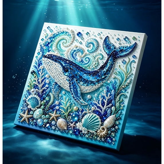 Ocean Theme Pearl Art DIY Kit,Blue Ringed Octopus 3D Diamond Painting Crafts,DIY Pearl Mosaic Wall Art Set With Rhinestones And Beads,Coastal Home Decor Gift For Adults Beginners