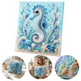 thumbnail image 1 of Ocean Theme Pearl Art DIY Kit, Diamond Art Kits for Adults, Ocean Diamond Art for Adults & Beginners, Sparkling Coastal Wall Decor, 1 of 6