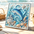 thumbnail image 1 of Ocean Theme Pearl Art DIY Kit, Octopus DIY Pearl Painting Kit, Ocean Diamond Art for Adults & Beginners, Sparkling Coastal Wall Decor A2, 1 of 7