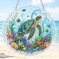 thumbnail image 1 of Ocean Theme Pearl Art DIY Kit Sea Turtle Animal Diamond Art (Style 4, 12in) | Sea Turtle Pearl Diamond Suncatcher Kit Sparkling Coastal Wall Decor for Windows, Trees, Walls And Holiday Gifts, 1 of 7