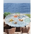 thumbnail image 1 of Ocean Theme Round Table Cloth Fitted Tablecloth,Coral Shell Starfish Table Cover with Elastic Edge Waterproof Table Cloth,Marine Sealife Circle Table Covers for Kitchen Indoor Outdoor Picnic 45-52in, 1 of 6