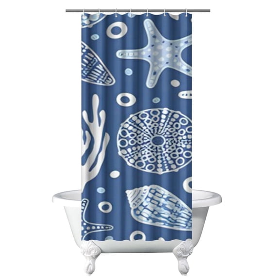 Ocean Theme Starfish Shower Curtain Liner - Marine Life Water Resistant Fabric, Washable Tropical Bathroom Decor for Coastal Homes,36x72in