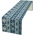 thumbnail image 1 of Ocean Theme Table Runner, Blue Vintage Nautical Theme Nautical Anchor Starfish Seashell Coral Print Table Runner for Kitchen Dining Room Party Table Decor13x120in, 1 of 6