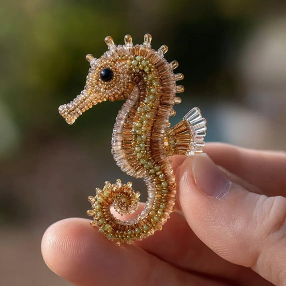 Ocean Themed Beadwork Kit,Ocean Animals,Dimensional Starter Embroidery Set, DIY Animals Three-Dimensional Beadwork Craft Kit with Statue souvenir collection Christmas gifts