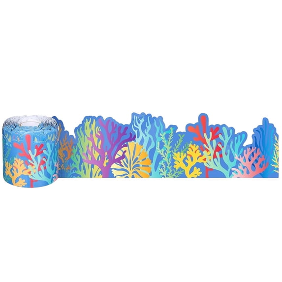 Ocean Themed Classroom Border 3.15 Inch Wide Ocean Classroom Decor, Classroom Wall Decor for Kids Bathroom Wall Decor, Ocean Party Decorations for Back to School Gifts