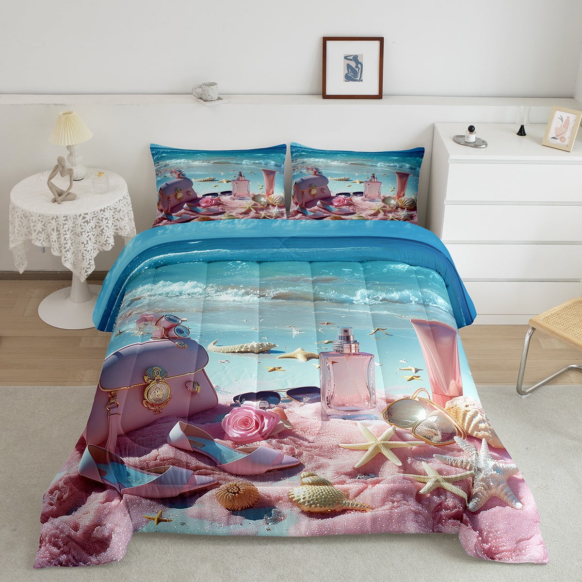 Ocean Themed Comforter Set Full Size Hawaii Vacation Style Bedding ...