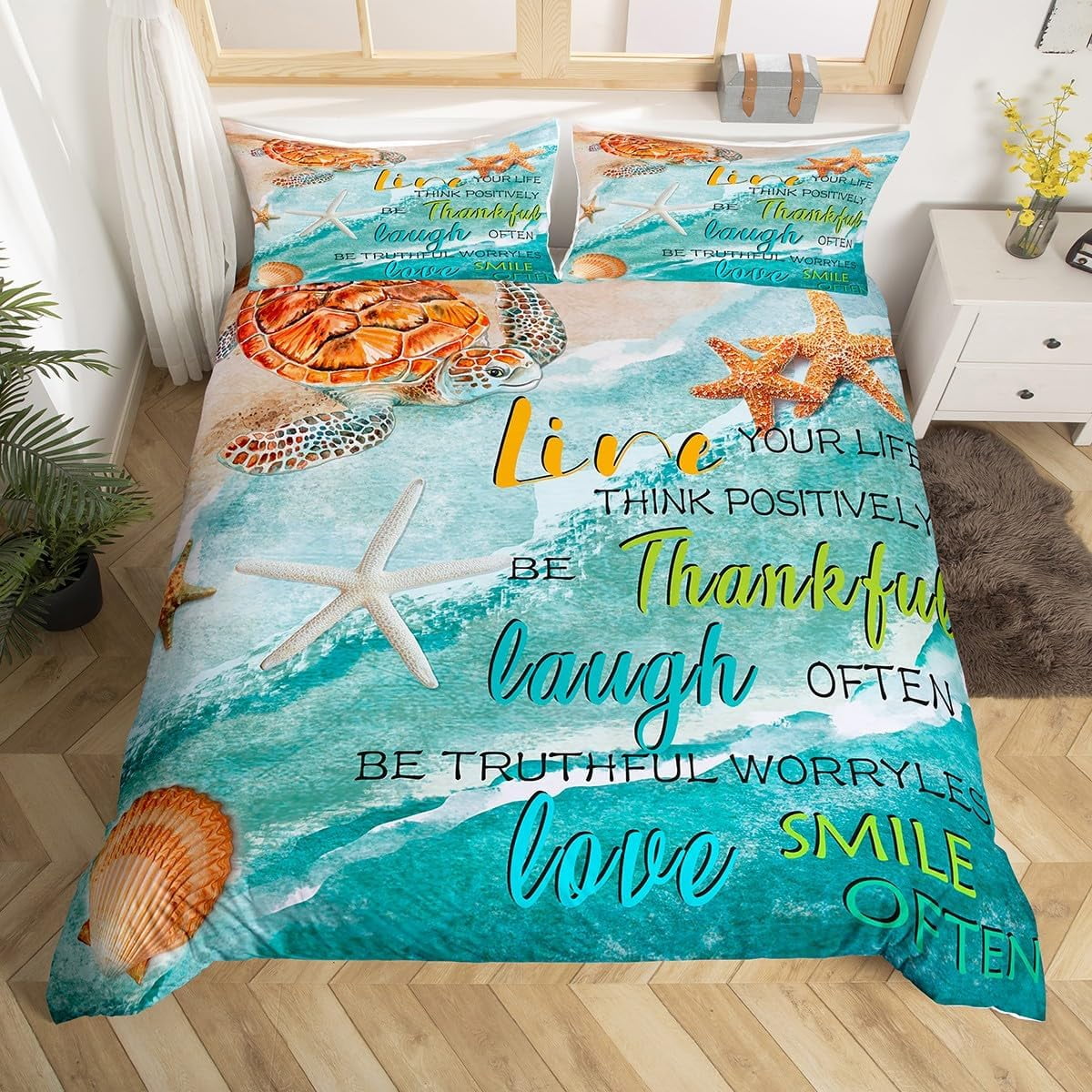 Ocean Themed Duvet Cover Set,Beach Theme Kids' Bedding Sets Collections Twin Size,Superior