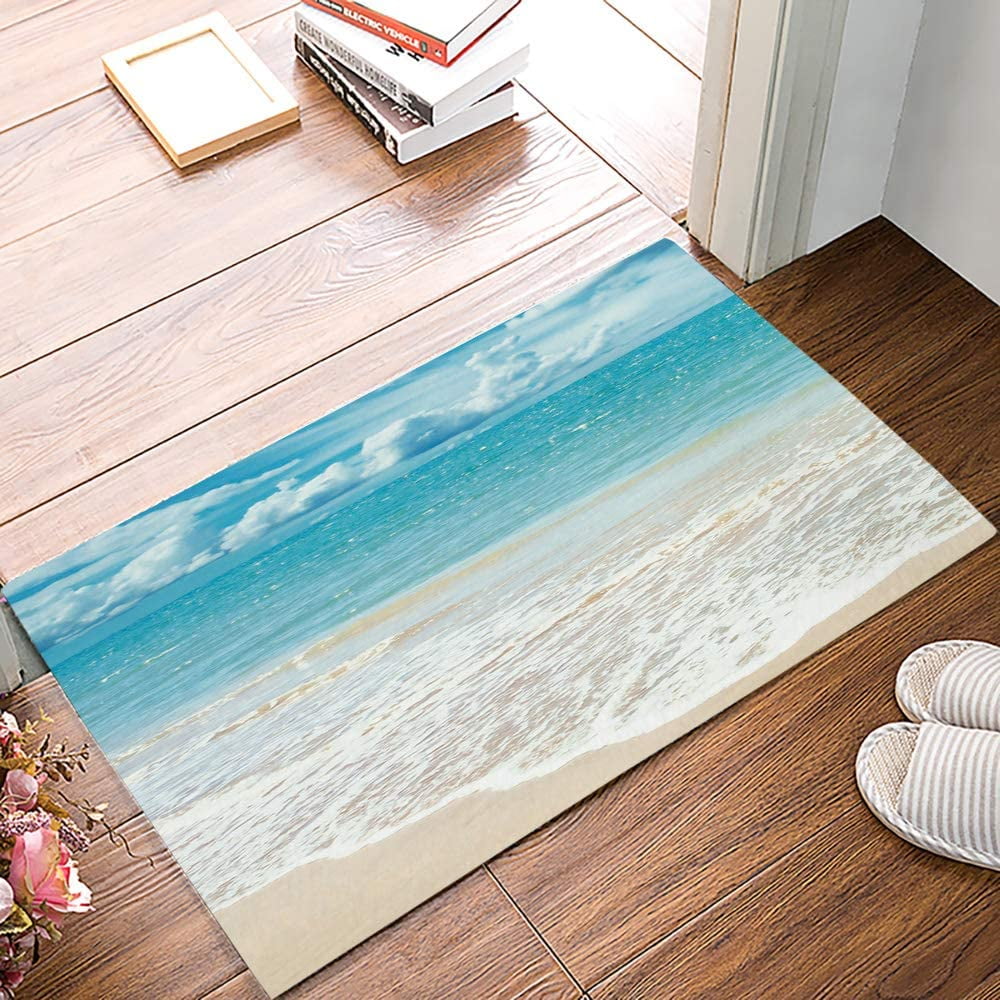 Ocean Themed Felt Door Mats, Indoor Entrance Doormat, NonSlip Entryway