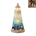 thumbnail image 1 of Ocean Themed Lighted Lighthouse DIY Kit, Sea Glass Art Kit, DIY Craft Kits for Adults, Complete Accessory Set with Shells Pearls for Family Hand‑Craft Project Tabletop Home Decoration-C, 1 of 6