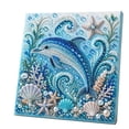thumbnail image 1 of Ocean Themed Pearl Art DIY Kit, Diamond Painting Set With Frame, Marine Rhinestone Craft Wall Decor, Handmade Artwork for Home Bedroom Living Room Bathroom, 1 of 7