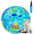 thumbnail image 1 of Ocean-Themed Round Sensory Water Play Mat for Cats, Cat Water mat with Fish,Thickened Indoor and Outdoor Dog Toys,Durable & Easy-Clean Playmat. (Large, Animals), 1 of 7