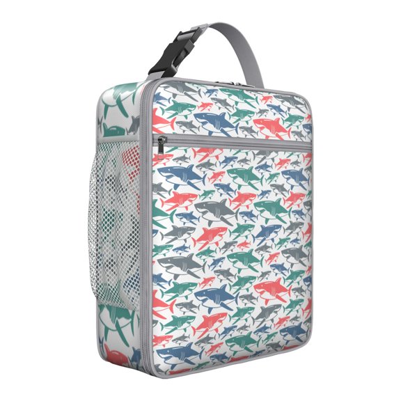Ocean-Themed Shark Lunch Bag for Teenagers and Adults, Premium Insulated Reusable Lunch Box with Leakproof Design, Soft Compact Lunch Bag for School, Office or Work