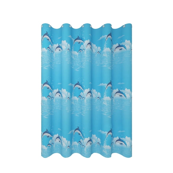 Ocean Themed Shower Curtain - Waterproof Fabric Bathroom Curtain with Rust-Proof Grommets - Marine Design Bath Panel for Bathtub & Shower Stall