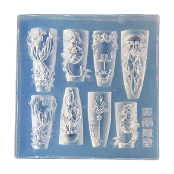 Ocean Themed Silicone Nail Art Mold Set with Whale and Shell Designs for Manicure Fashionable Nail Art Designs Moulds