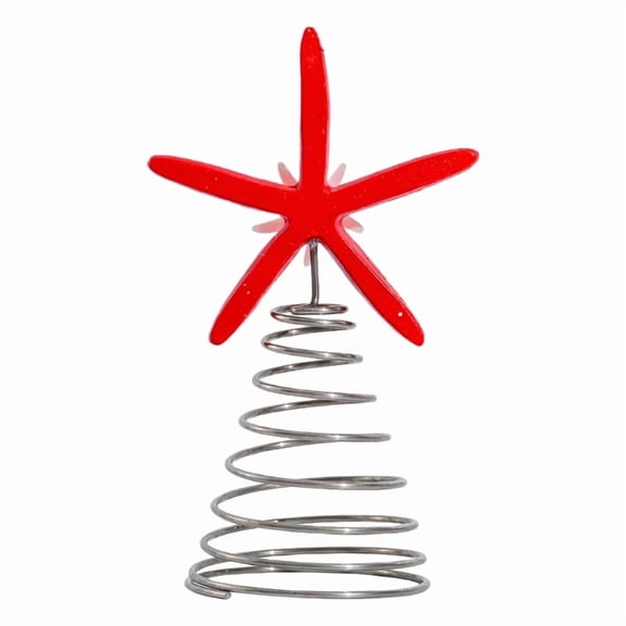 Ocean Themed Starfish Christmas Tree Topper With Spring Base For Window Bedroom Party Festival Holiday Decorations