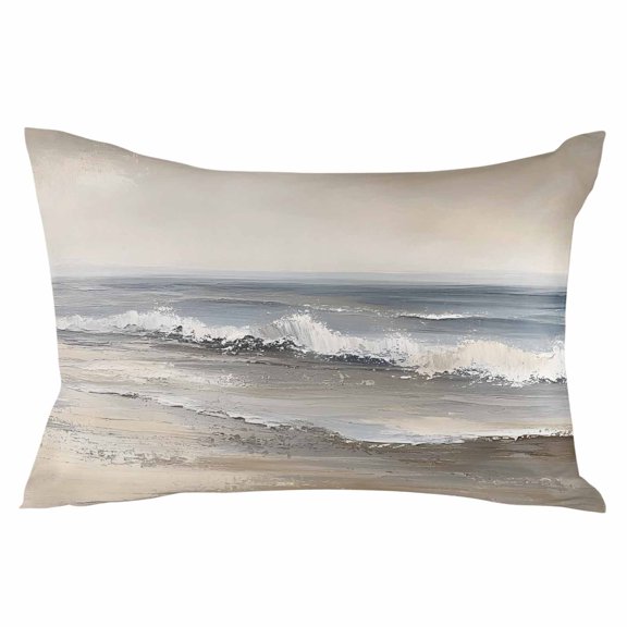 Ocean Throw Pillow Cover 20 x 26 Inch Decorative Pillow Cover Grey Sky Abstract Beach Minimalism Art Lumbar Pillowcase Seasonal Rectangle Cushion Case for Couch Sofa Bed Living Room