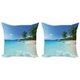 thumbnail image 1 of Ambesonne Travel Throw Pillow Cover 2 Pack, Anse Lazio Beach Surf, 18", Turquoise Blue Green, 1 of 6