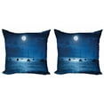 thumbnail image 1 of Ambesonne Ocean Throw Pillow Cover 2 Pack, Dramatic Nighttime Sky, 16", Navy White, 1 of 6