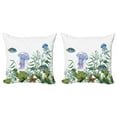 thumbnail image 1 of Ambesonne Ocean Throw Pillow Cover 2 Pack, Seaweed Jellyfish Fish, 16", Reseda Green Jade Green, 1 of 2