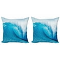 thumbnail image 1 of Ambesonne Ocean Throw Pillow Cover 2 Pack, Extreme Water Sports, 18", Aqua White, 1 of 6