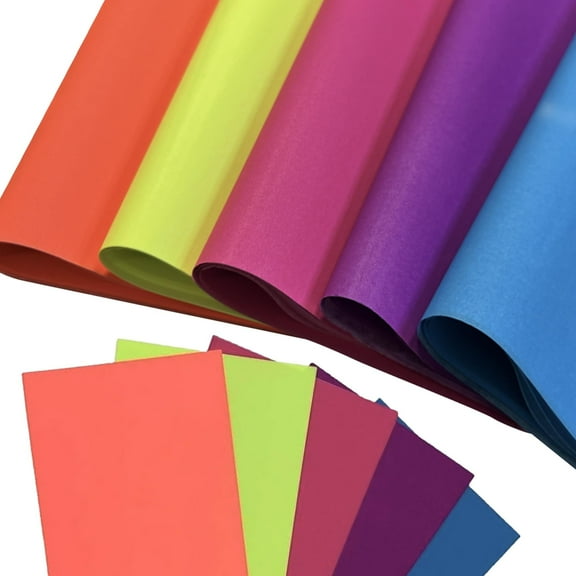 Ocean Tides Gift Wrap Tissue Paper or Gift Bags - 100 Sheets Assorted Multicolor 15 x 20 Assorted Fluorescent Orange, Yellow, Pink, Purple, Blue 20 Sheets of 5 Beautiful Vibrant Neon Colors