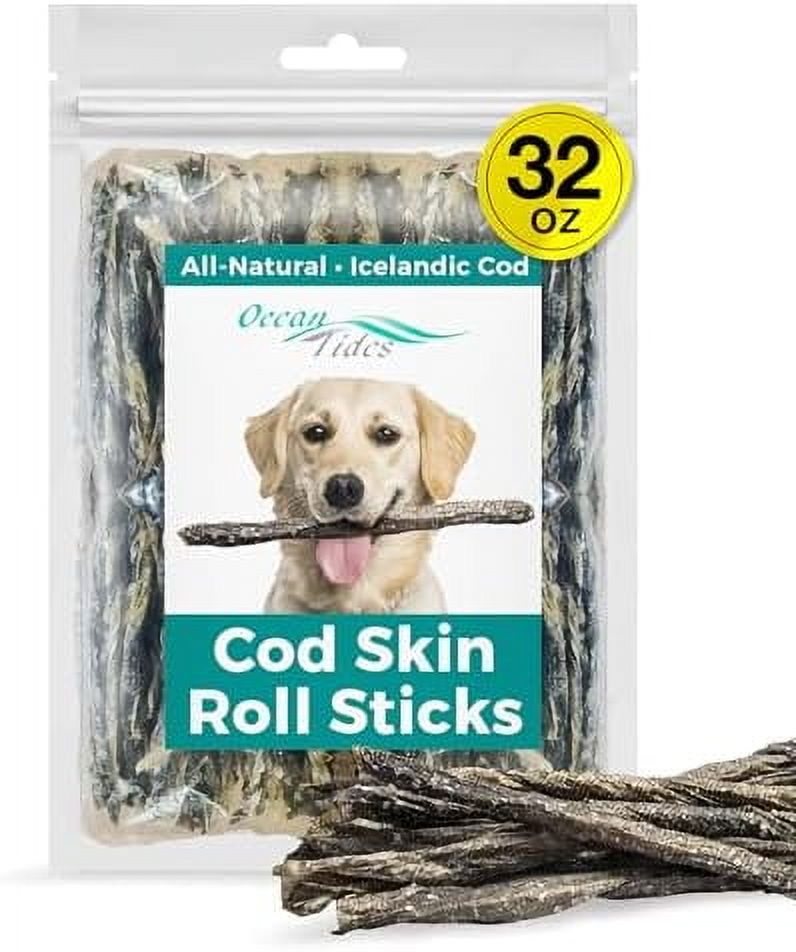 Ocean Tides Icelandic Atlantic Cod Fish Skin Treats for Dogs and Cats ...