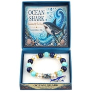 Ocean Treasure Keepsake Bead Bracelet, Stretchy Marine Animal Charm Bracelets for Women, Boho Coastal Jewelry, Birthday Holiday Gift for Ocean Lovers