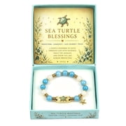 Ocean Treasure Keepsake Bead Bracelet, Stretchy Marine Animal Charm Bracelets for Women, Boho Coastal Jewelry, Birthday Holiday Gift for Ocean Lovers