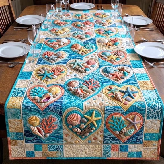 Ocean Treasure Quilted Table Runner