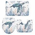 thumbnail image 1 of Ocean Turtle Bath Mat 3 Piece Bathroom Rug Set, Coastal Coral Seagrass Starfish Non Slip Bath Rug Contour Mat and Toilet Lid Cover, Absorbent Shower Mats Soft Bath Rugs and Mats Sets, 1 of 8