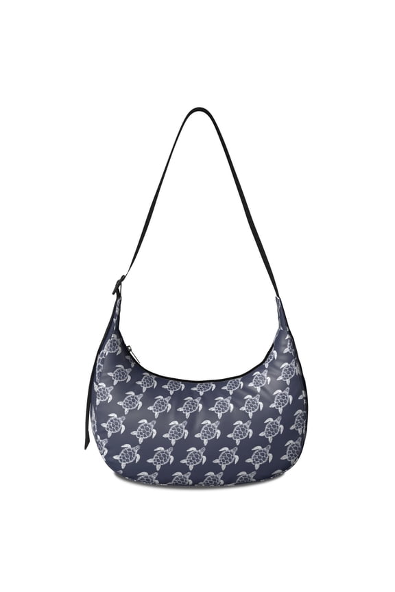 Ocean Turtle Crossbody Bag, Hawaiian Tropical Marine Life Print, Cute Cartoon Turtles Beach Abstract Nautical Coral Reef Design Purse