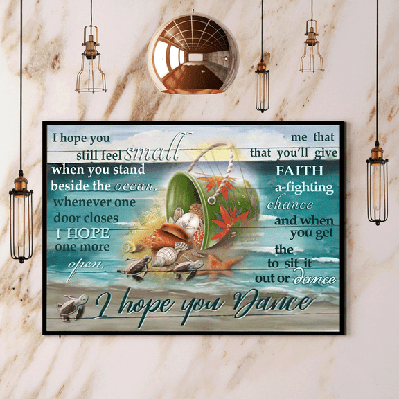 Ocean Turtle I Hope You Dance Poster No Frame Matte Wall Art Decor 24 x 36 Inch Poster