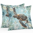 thumbnail image 1 of Ocean Turtle Outdoor Pillow Covers Pack of 2 Nautical Retro Beige Starfish Sealife Waterproof Throw Pillow Covers Decorative Cushion Cases for Patio Garden Tent Balcony Couch 16x16 inch, 1 of 8