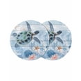 thumbnail image 1 of Ocean Turtle Round Placemats Set of 2 for Dinning Tables,Heat-proof Braided Table Mats 13 Inch,Blue Coral Coastal Starfish Nautical Shell Washable Place Mat for Kitchen Restaurant Party Table Decor, 1 of 9